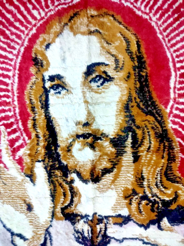 Antique Carpet Dhurries Jesus Christ Dhurrie Handwoven Area Rug Old 4x6 Feet gallery