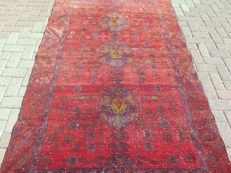 Turkish Rug, Area Rug, Antique Rug Wool Floor Rug Kula Handmade Carpet 57"X102" gallery