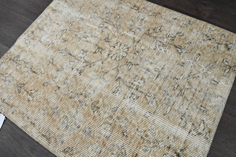 Oushak Turkish Doormat Rug 2x3 BEIGE Vintage Anatolian Handmade Small Kilim Rug gallery