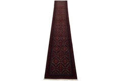 Baloch Runner 2’2” x 11’6” Blue Wool Vintage Tribal Hand-Knotted Oriental Rug