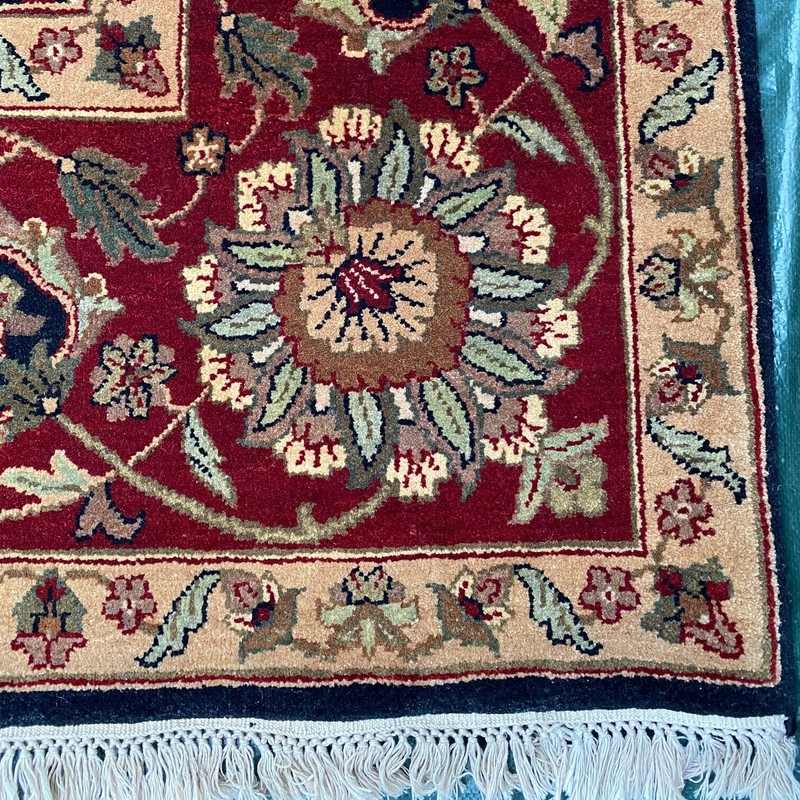 New Fine Quality Floral Oriental Rug Handmade in India, Thick Soft Pile, 9x12 gallery