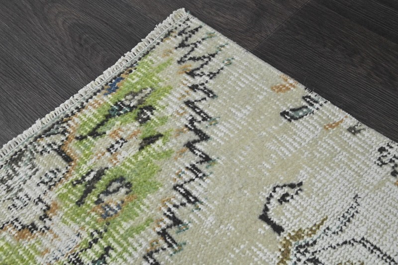 Oushak Turkish Doormat Rug 2x4 BEIGE Vintage Anatolian Handmade Small Kilim Rug gallery