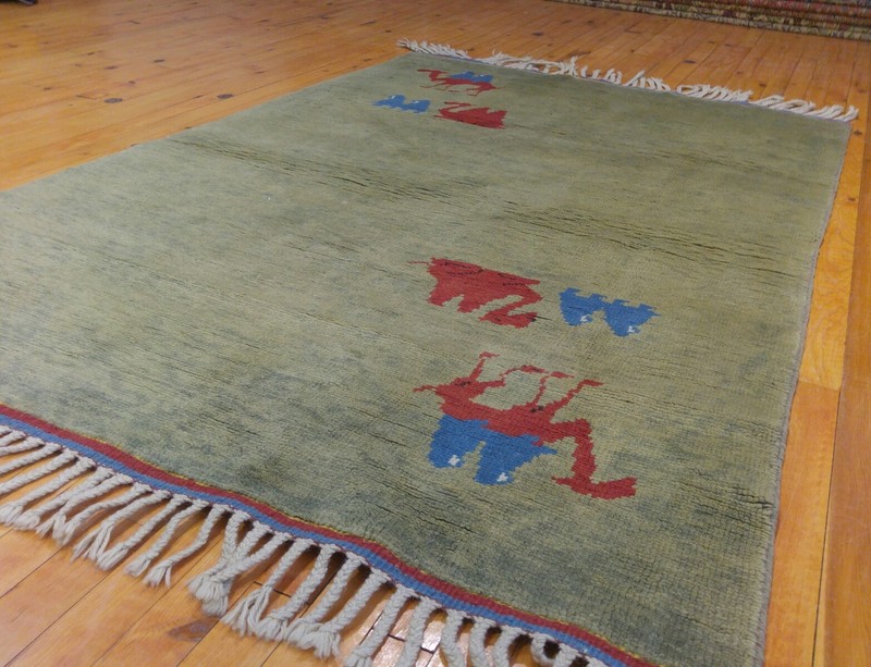 Genuine Vintage 1940-1950s Natural Dyes Wool Pile,Gabbeh Rug 3’9” x 6’ gallery