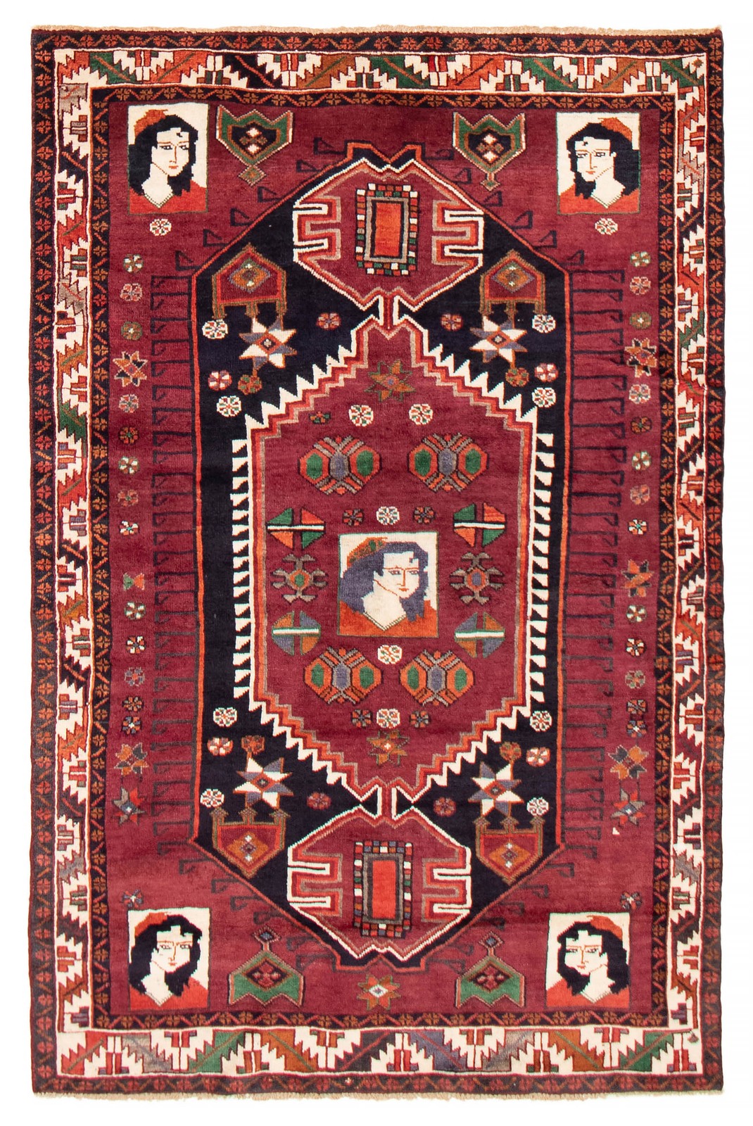 Vintage 4'10" x 7'6" Traditional Hand Knotted Vegetable Dye Wool Area Rug gallery