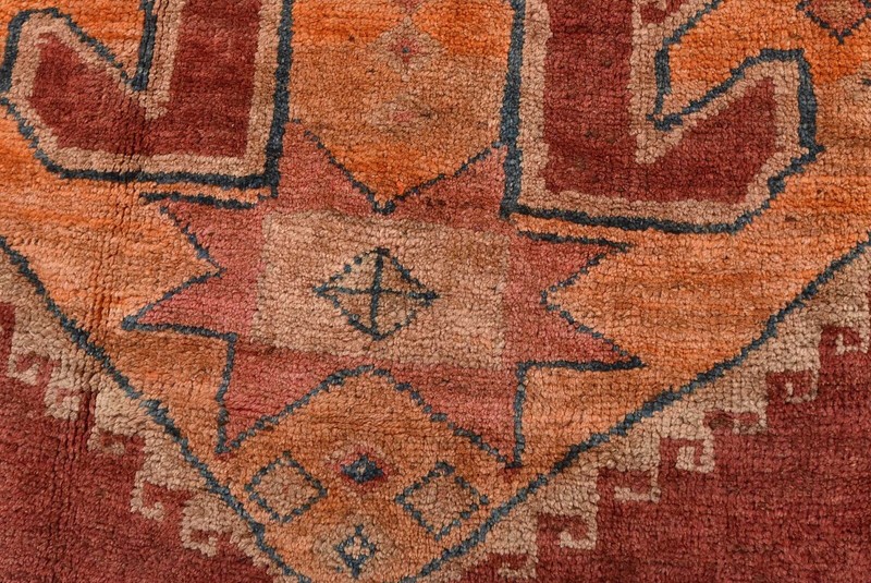 Vintage Tribal Runner 4’1” x 11’4” Red Wool Geometric Hand-Knotted Oriental Rug gallery