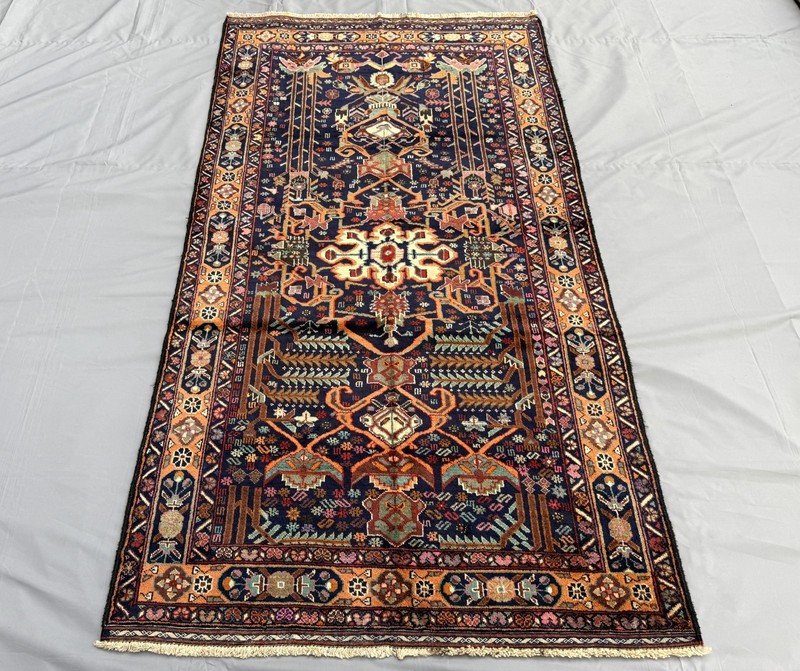 Antique Afghan Baluchi Area Rug 4x7 Blue Handmade Persian Style Oriental Carpet gallery