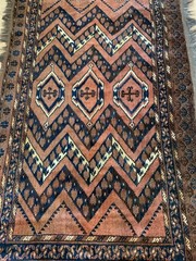 antique hand made turkoman afghan rug size 162x104cm