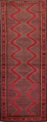 Vintage Red Wool Hand-knotted Traditional Tribal 10 ft Runner Rug 4×10 Carpet