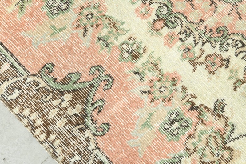 4x7 Turkish Antique Area Rug Anatolian Hand-Knotted Vintage Oushak Carpet,1457 gallery