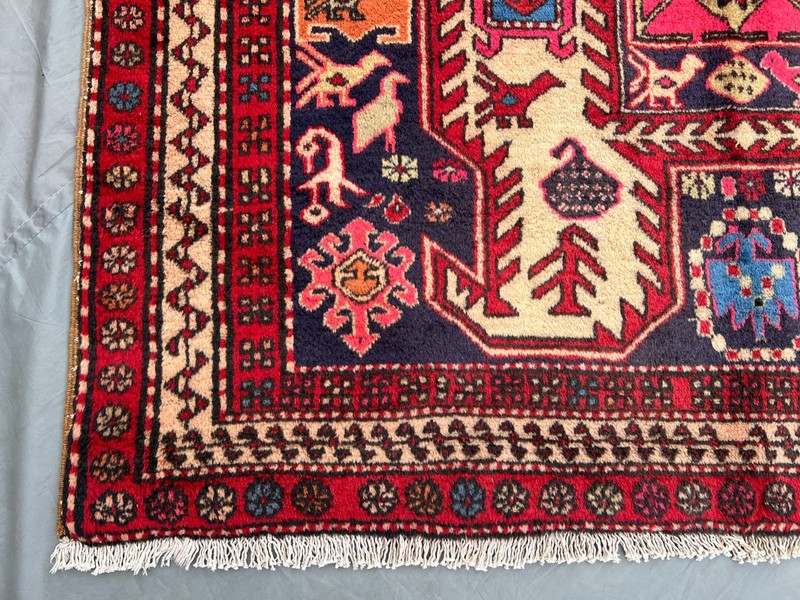4.3x10.1 ft Vintage Afghan Hand Knotted Persian Style Wide Runner Rug, Entry Rug gallery
