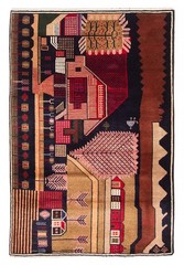 Vintage Traditional Hand-Knotted Area Rug 3’1″ x 4’6″ Oriental Wool Carpet