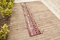 Turkish Rug 1×7 Handwoven Kars Natural Wool Carpet 45x232cm Runner