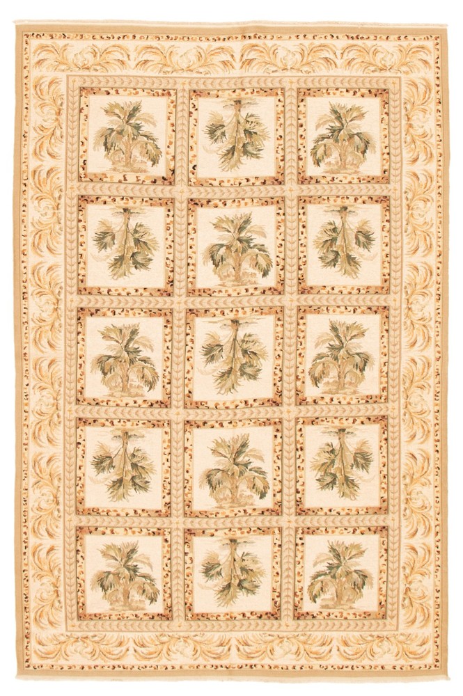 Vintage Hand Woven Area Rug 5'6" x 8'6" Traditional Wool Oriental Carpet