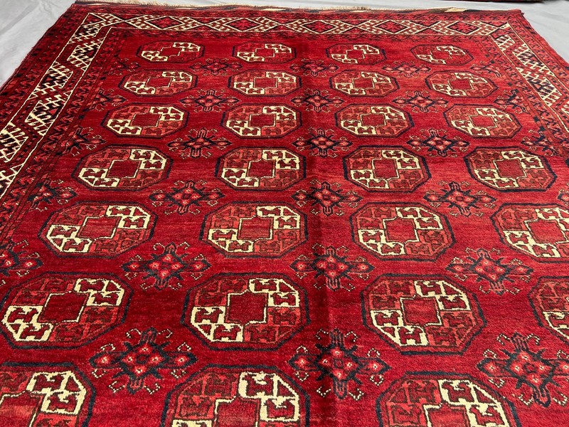 7x11 Red Vintage Turkmen Afghan Large Area Rug Hand Knotted Wool Tribal Hall gallery