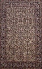 Vegetable Dye Traditional Ivory Wool Palace Size Rug Vintage Handmade Rug 11×17