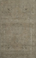Distressed Beige Area Rug Traditional Hand-knotted Wool with Rustic Charm 6×10