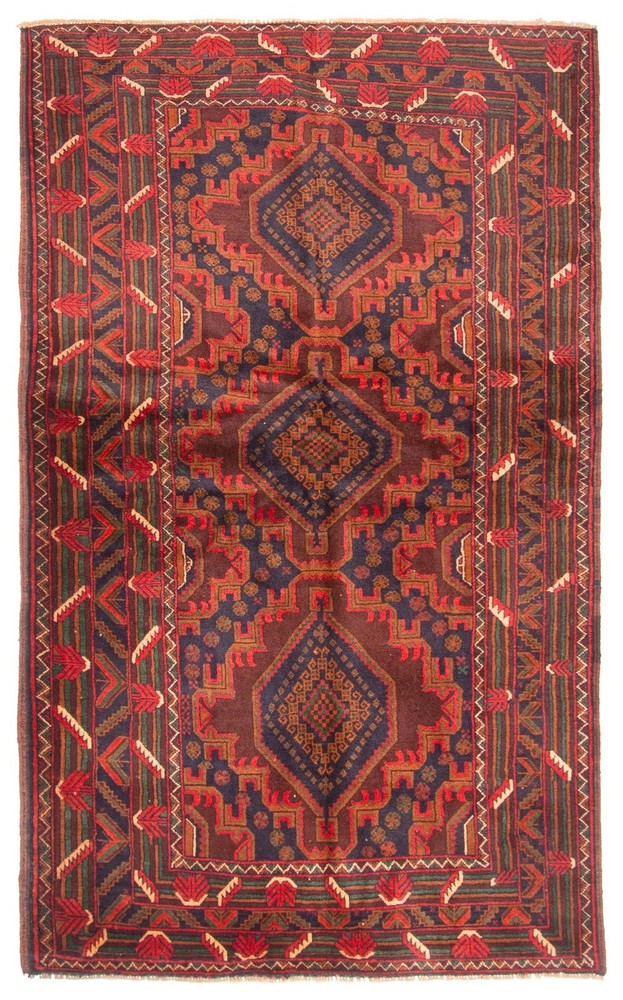 Vintage Traditional Hand-Knotted Area Rug 3'9" x 6'4" Oriental Wool Carpet