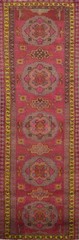 Vintage Geometric Hand-knotted Narrow/ 13 ft Runner Rug Traditional Carpet 3×13