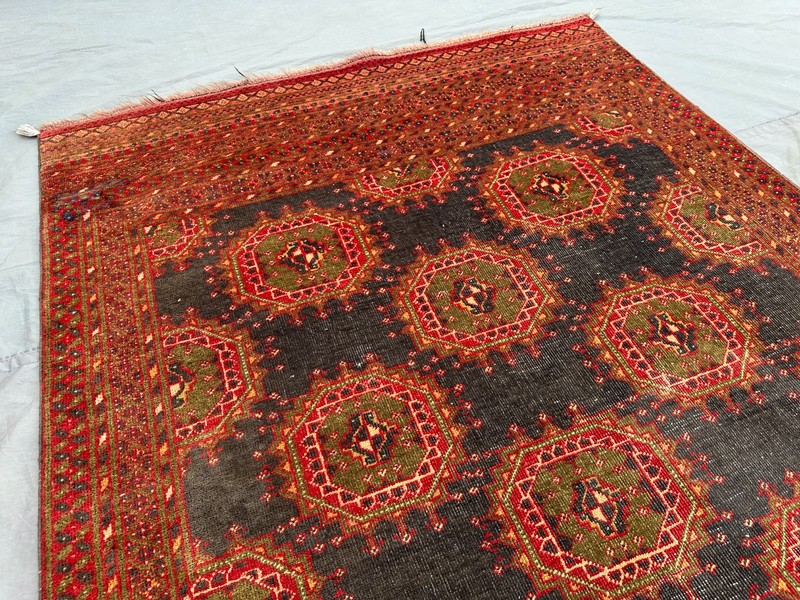 3'10x7'5 Low Pile Distressed Turkmen Patnos Gull Rug Faded Vintage Kitchen Rug gallery