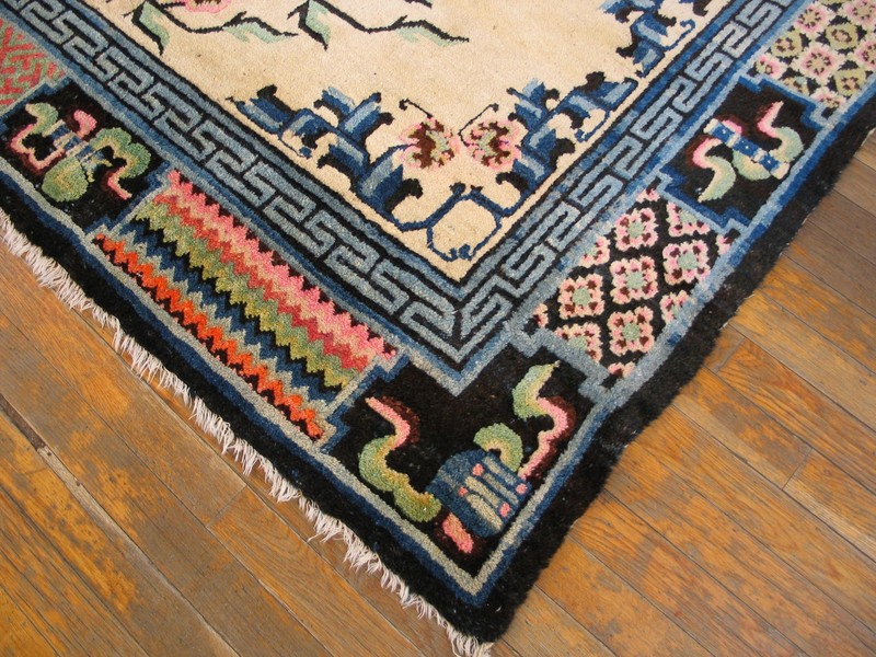 4X6 Antique Chinese Mongolian Design Wool Area Rug 1900 gallery