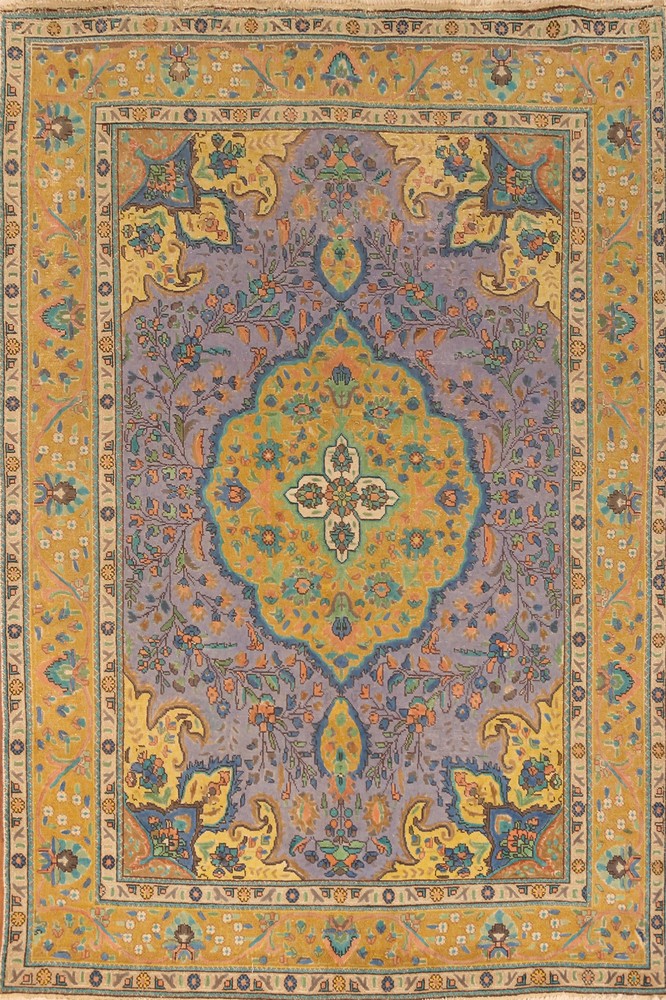 Traditional Handmade Purple Wool Vintage Floral Living Room Rug Area Carpet 7x10
