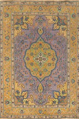 Traditional Handmade Purple Wool Vintage Floral Living Room Rug Area Carpet 7×10