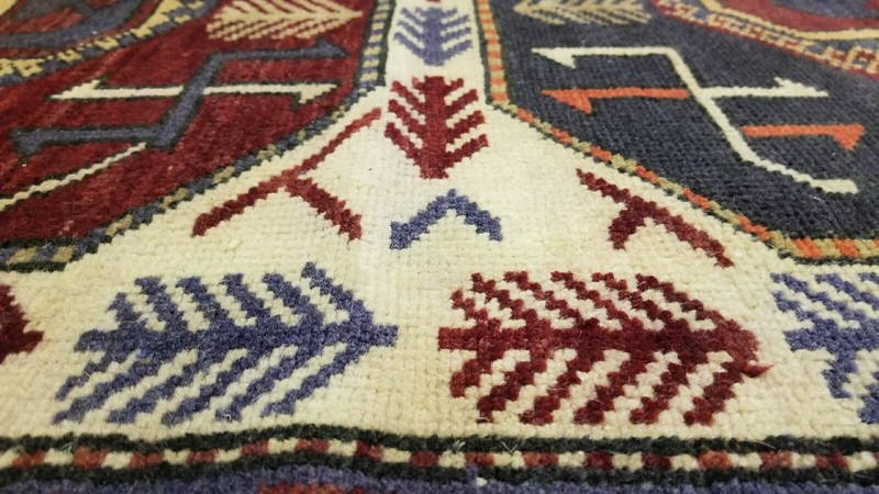 Beautiful Vintage 1940-1950s Natural Dyes Wool Pile Oushak Rug 3’7”x 4’7” gallery