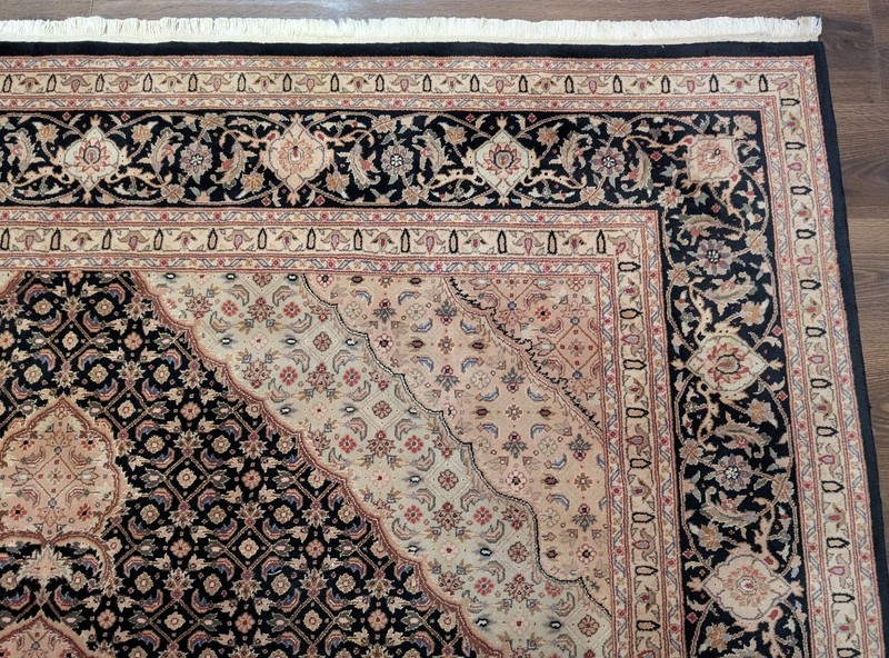 Sino Per'sian Rug 8x10, Herati Mahi Design, Wool & Silk, Black gallery