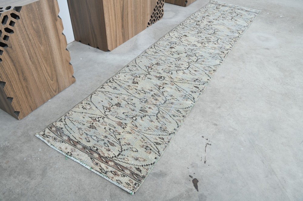 Oushak Runner Rugs Turkish Hand-Knotted Hallway Carpet Vintage Rug 2x8 ft 469