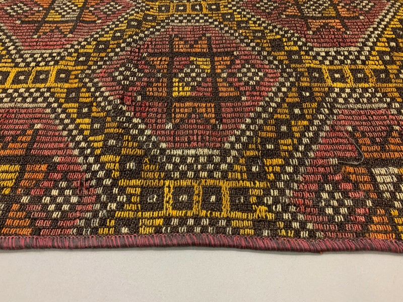 Old Turkish narrow Kilim Runner 315x51 cm, shabby chic, vintage kelim Red Black gallery