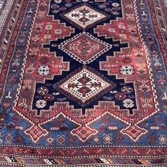 Antique Khamsehh Rug Rare Tribal Wool 4.9×6 C.1890 RARE RUG!