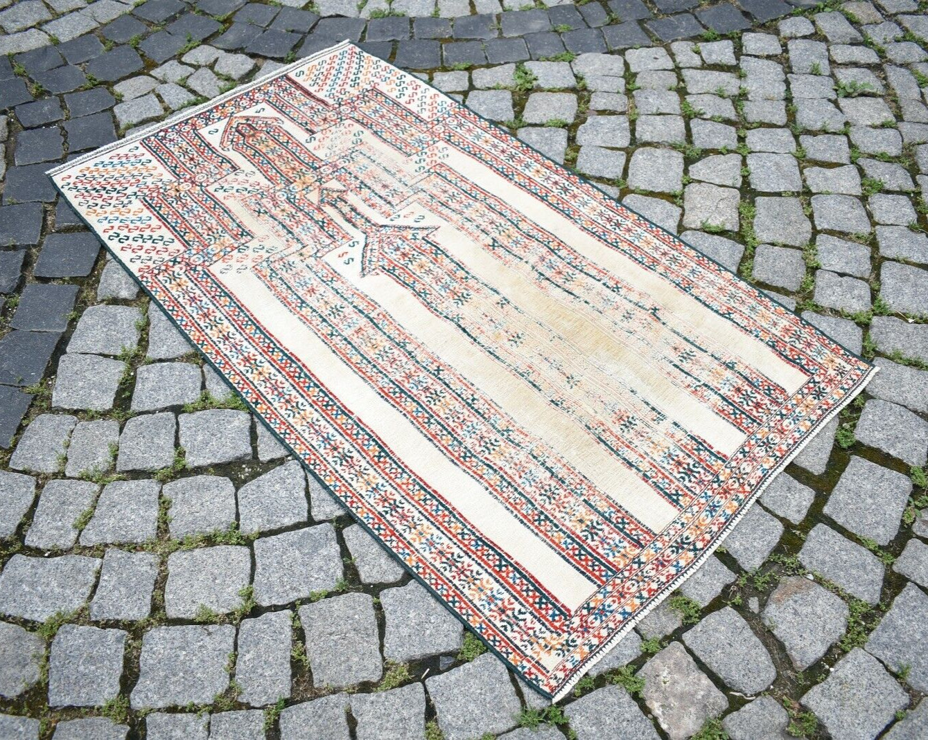 Antique Tribal Rug 30'' x 52'' Collectors Item Turkoman Yomud Rug Cicim Wall Rug gallery