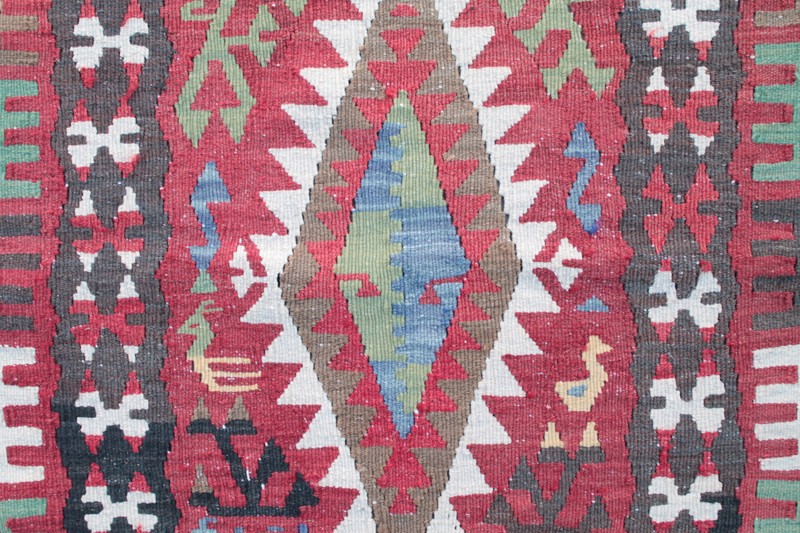 Turkish Kilim Rug 33''x47'' Hand Woven Kirsehir Kilim 85x121cm gallery