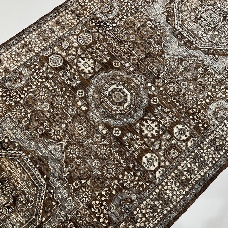 Handmade (4' x 9'8") Natural Gray Afghan Mamluk Oriental Wool Wide Runner Rug gallery
