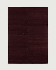 Minimalist Luxury Handwoven New Zealand Wool Rug – Deep Plum