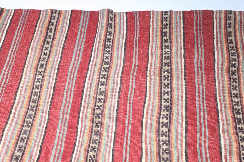 One Of a Kind Decorative Vintage Turkish Handwoven Kilim-Authentic Area Kilim gallery