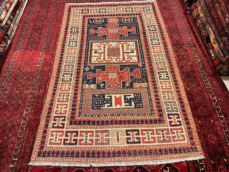 COLLECTORS' ITEM Vintage Stunning Fine Quality Natural Dye Kazak Caucasus Carpet gallery