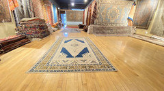 Bohemian Antique Ca1900-1939’s Muted Colors, Wool Pile Oushak Area Rug 5’4″×9′