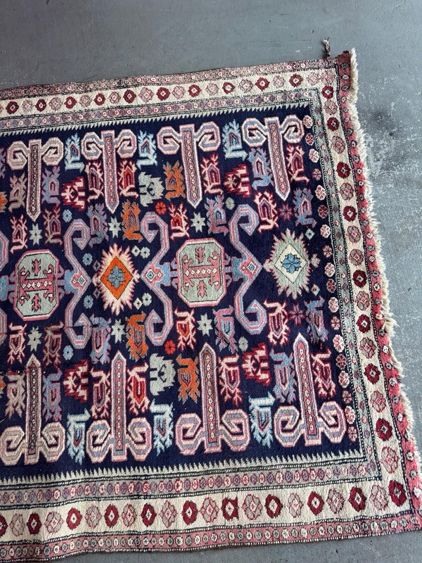 ANTIQUE CAUCASIAN KAZAK TRIBAL WOOL RUG HANDWOVEN RUNNER gallery