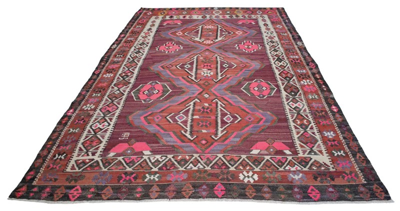 Vintage Turkish Rug Handmade Extra LARGE Rug Tribal Kilim Area Rug 8x14 ft Aprox gallery