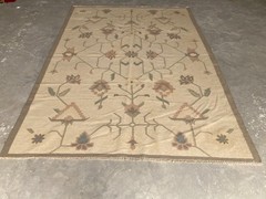 Vintage Traditional Handmade Turkish Floral Kilim Floor Rug Carpet 285×196 cm