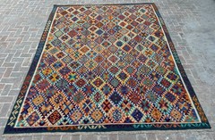 10×13 ft Large Oriental Turkish Multicolor Handwoven Afghan Modern Turkmen Rug