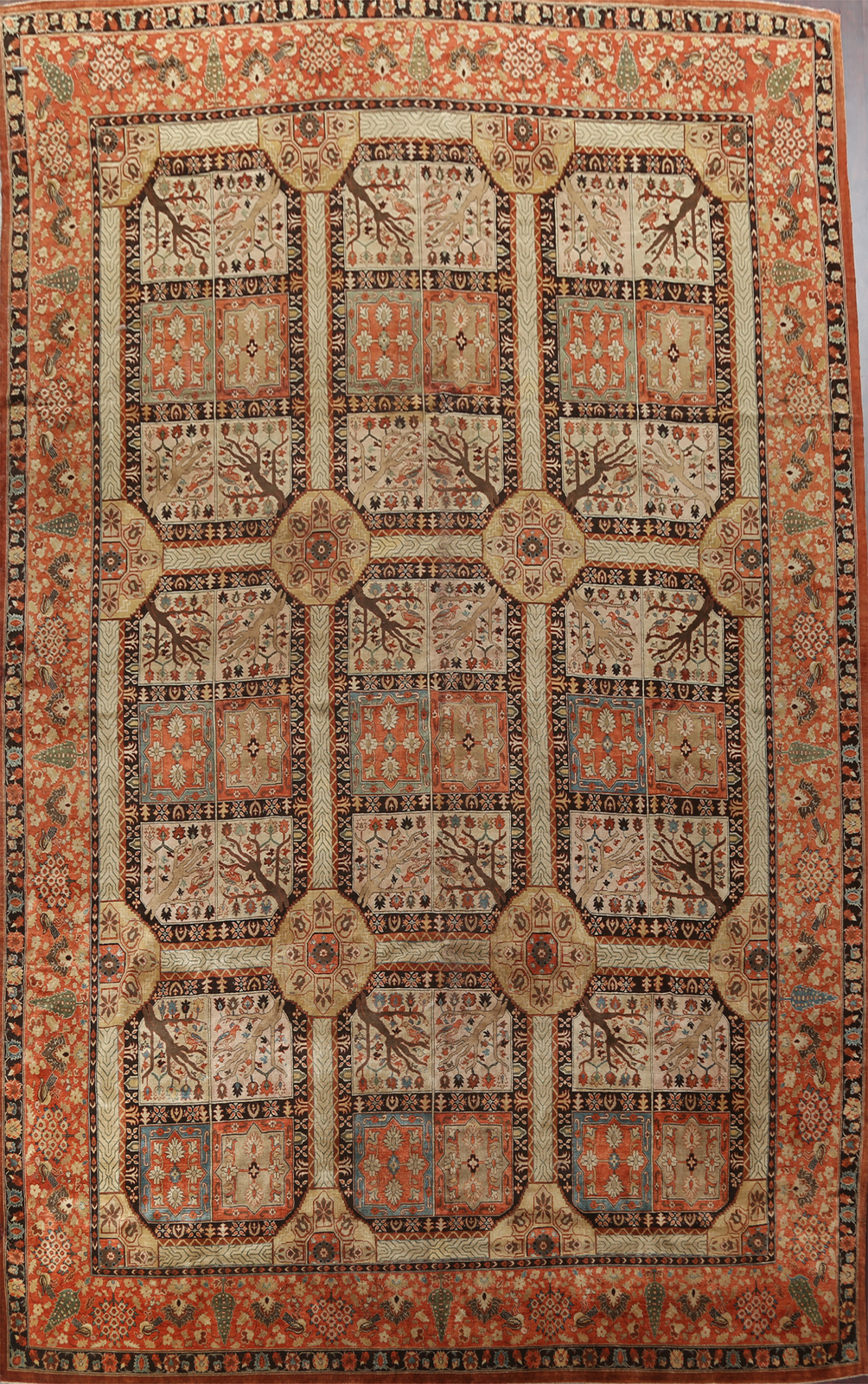 Antique Vegetable Dye Tebriz Haj Jalili Palace Size Handmade Rug 14x20 Carpet gallery