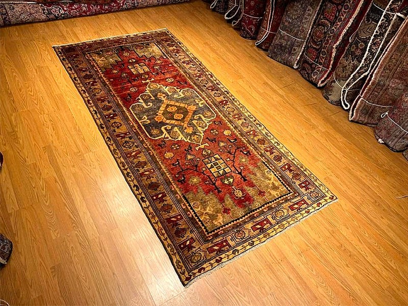 4.7x9.6 Handmade Vintage One Of A kind Village Made Natural Wool Pictorial Rug gallery