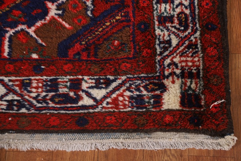Vegetable Dye Bakhtiari Antique Rug Runner 3'x16' Wool Handmade Hallway Carpet gallery