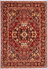 Vintage Bakhtiari Hand Knotted Wool Area Rug 5×7 Red Tribal Geometric Charmahal
