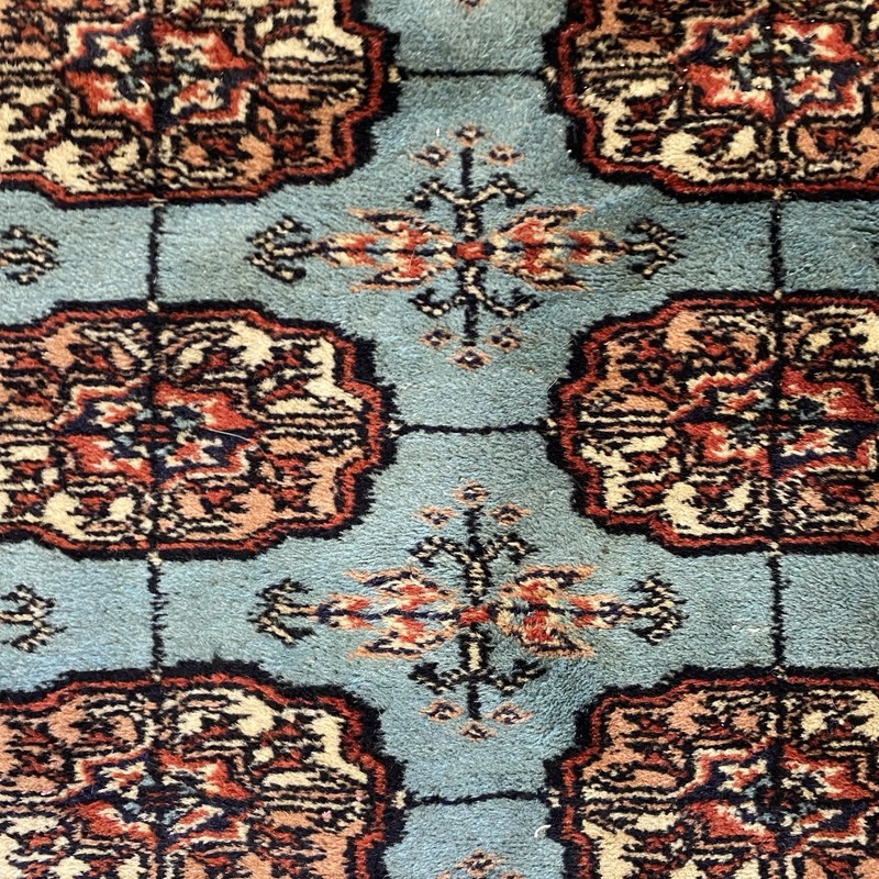 Vintage Rug 4' 3 x 6' Blue Hand Knotted Oriental Rug Bokhara gallery