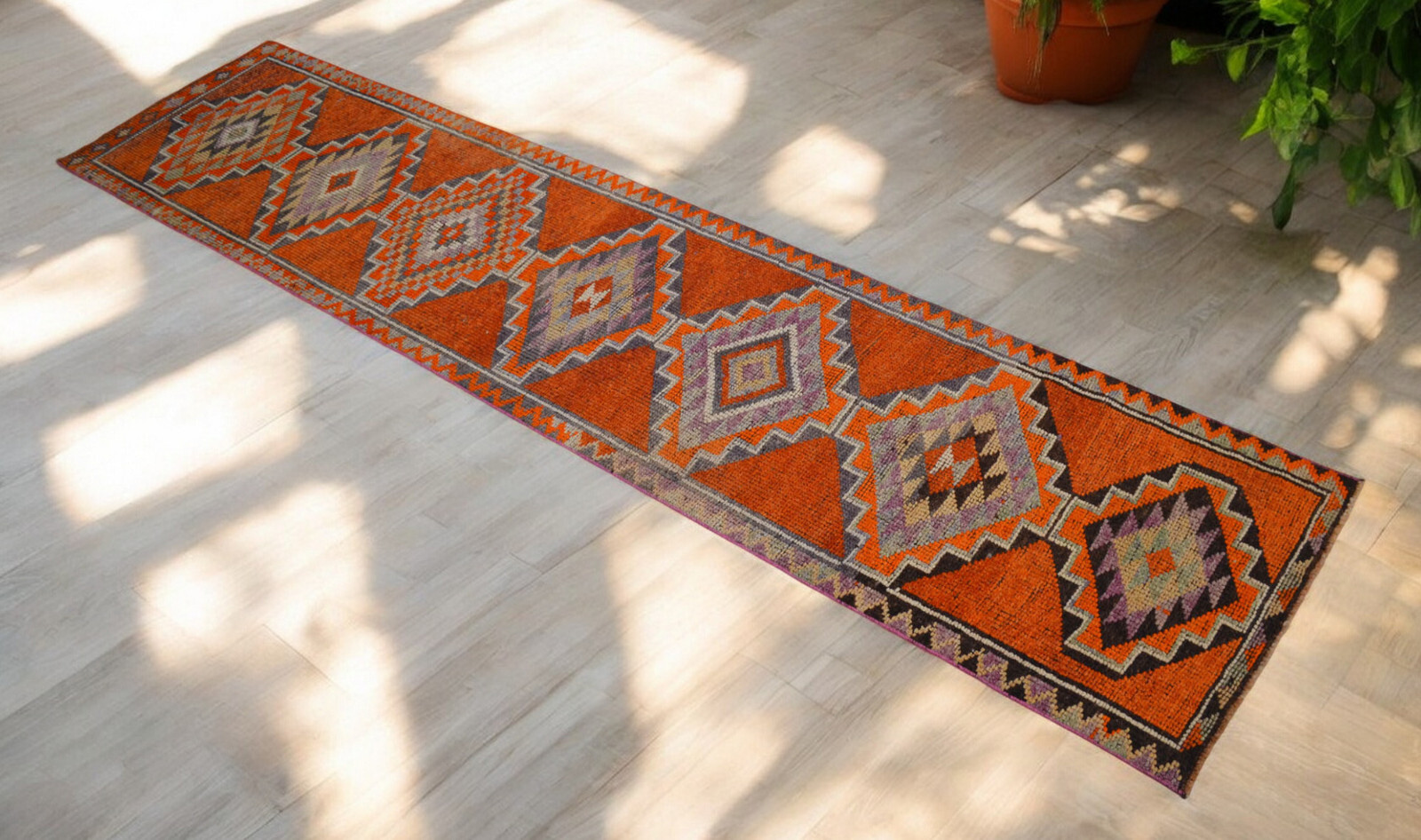 Turkish Runner Rug, Hand Made Rug, Tribal Wool Rug, Ethnic Runner Rug 3 x 11 ft gallery