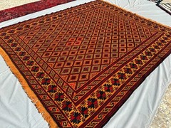7×8 ft Afghan Handwoven Vintage Kilim Rug Traditional Tribal Turkmen Area Carpet