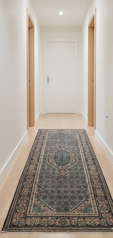 Hand-Knotted Semi-Antique Oriental Rug 5X10 ft Wide Traditional Geometric Carpet gallery